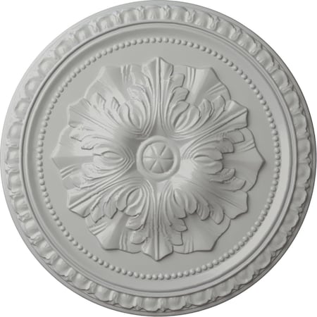 Ekena Millwork Richmond Ceiling Medallion (Fits Canopies up to 2 5/8"), Hand-Painted Frost, 18"OD x 1 3/8"P CM18RIFRF